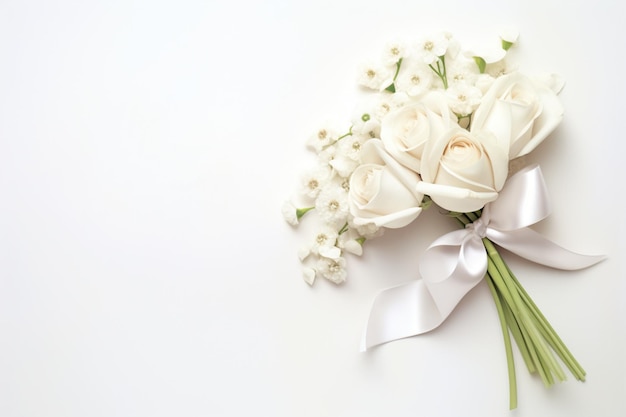 Bridal flower bouquet in white