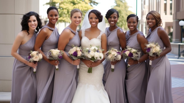 Bridal party at wedding