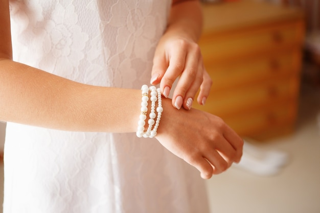 Bridal preparation for the wedding ceremony