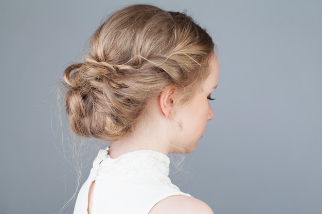 Bridal or Prom Hairstyle Girl Back View