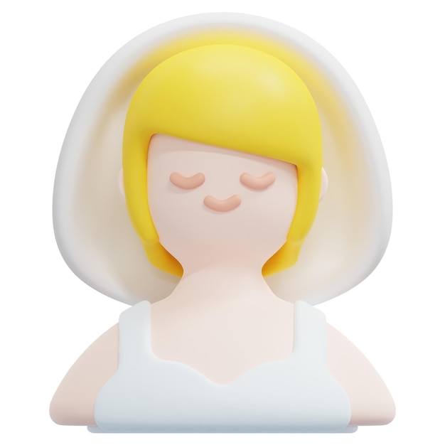 신부 3d 렌더링 아이콘 그림