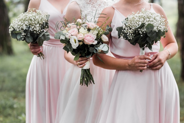 Bride and bridesmaids