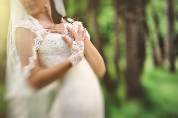 Bride close up hands