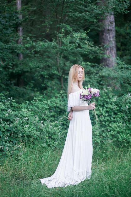 Bride in forest