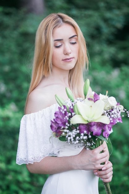 Bride in forest