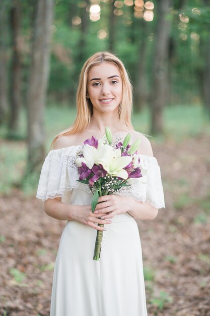 Bride in forest