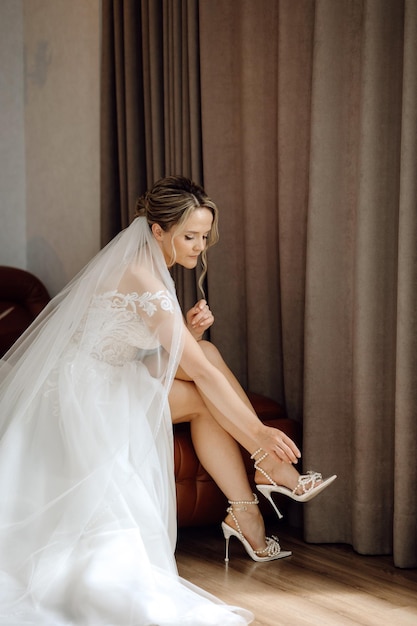 Bride getting ready for the wedding