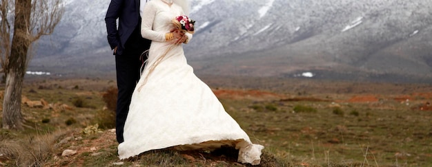 Bride and groom before wedding