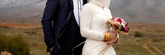 Bride and groom before wedding