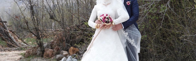 Bride and groom before wedding