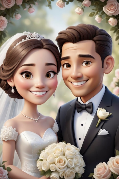 bride groom cartoon