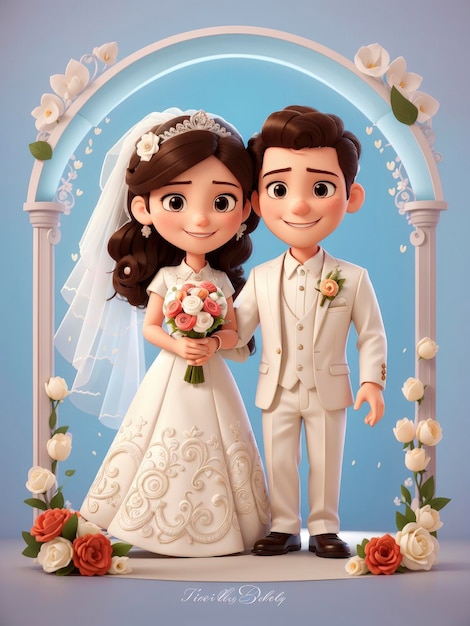 bride groom cartoon