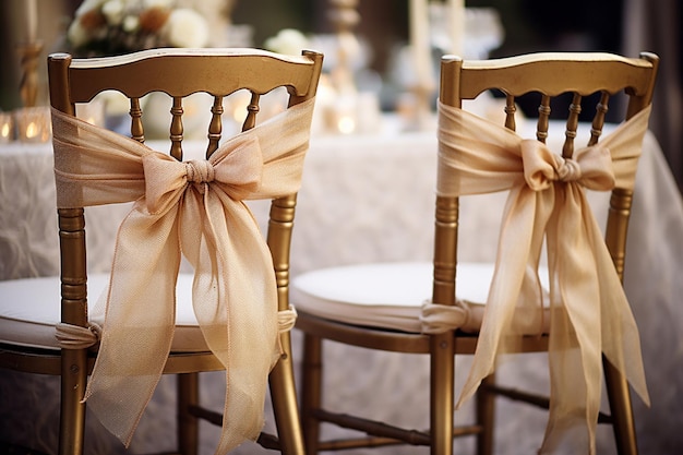 Photo bride and groom chairs adorned with garlands