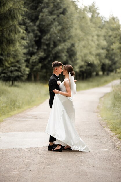 Bride and groom dancing Wedding day