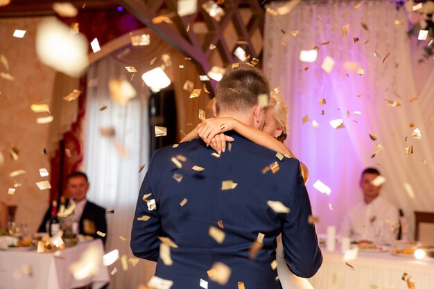 bride and groom dancing at wedding