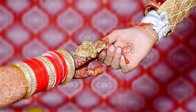 Bride and Groom Hands Together