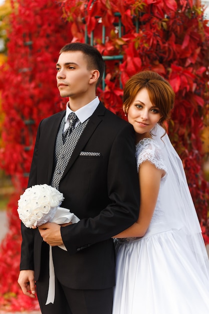 Bride and Groom hugging