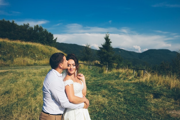 Bride and groom in love wedding couple