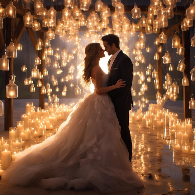 The bride and groom at the perfect wedding