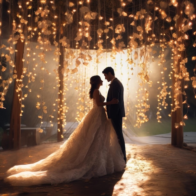 The bride and groom at the perfect wedding