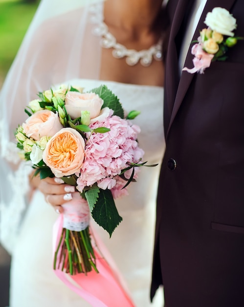 Bride and groom portrait.