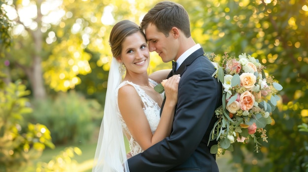 A bride and groom sharing a quiet moment together 7