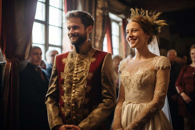 bride and groom on their wedding ceremony