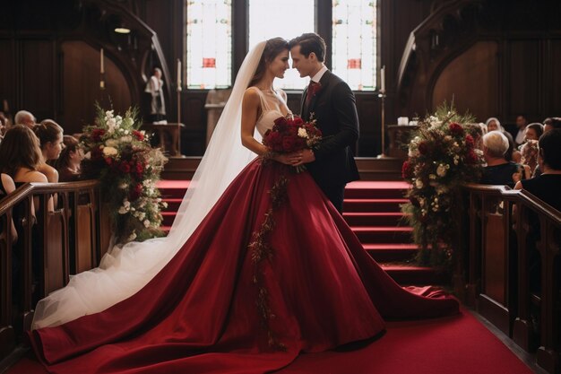 bride and groom on their wedding ceremony