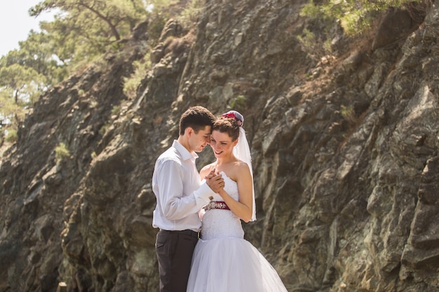 Bride and Groom in their wedding day