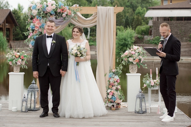 Bride and groom on wedding ceremony