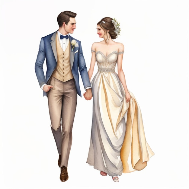 Bride and groom wedding concept