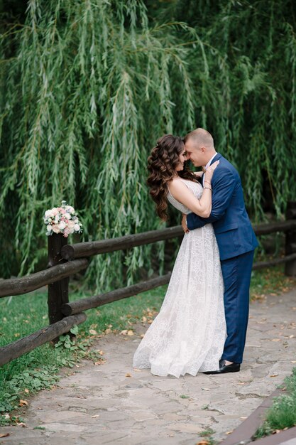 Bride and groom on the wedding day