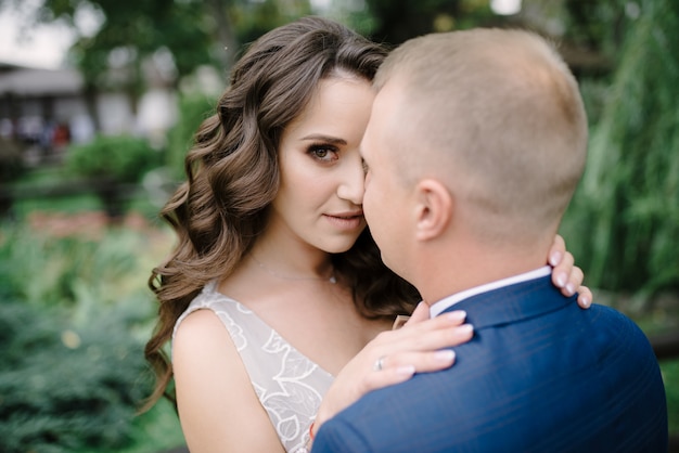 Bride and groom on the wedding day