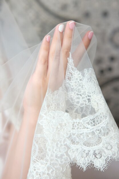 Bride hands close up