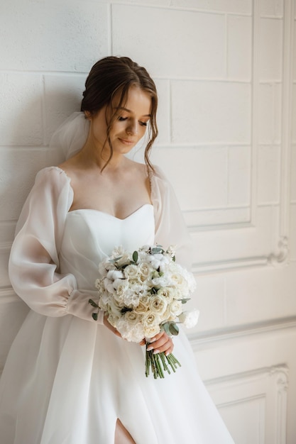 Bride holding a bouquet of flowers