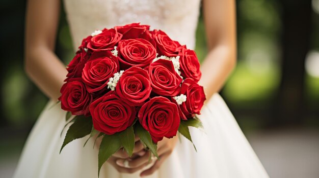 bride holding her wedding bouquet