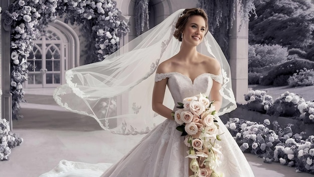 Bride holding her wedding bouquet