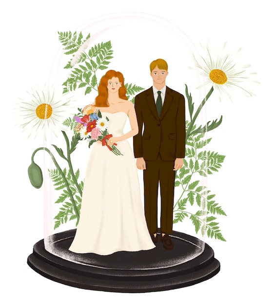 新婦 png 新郎 ガラスのドームステッカー 結婚式の贈り物 透明な背景