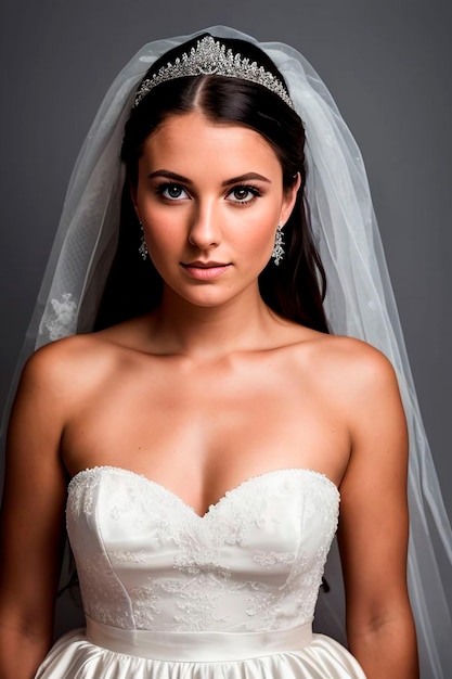 A bride poses for a portrait.