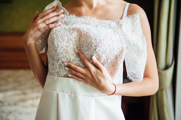 Bride. Preparations. Wedding Dress.