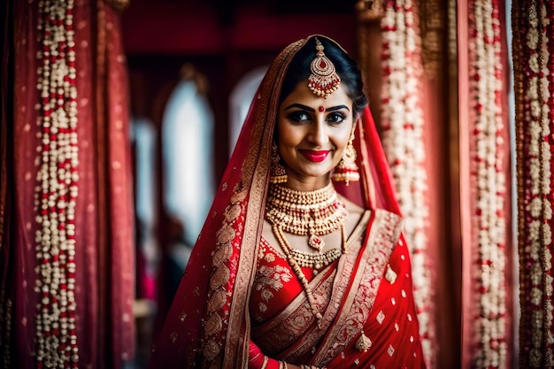 A bride in a sari