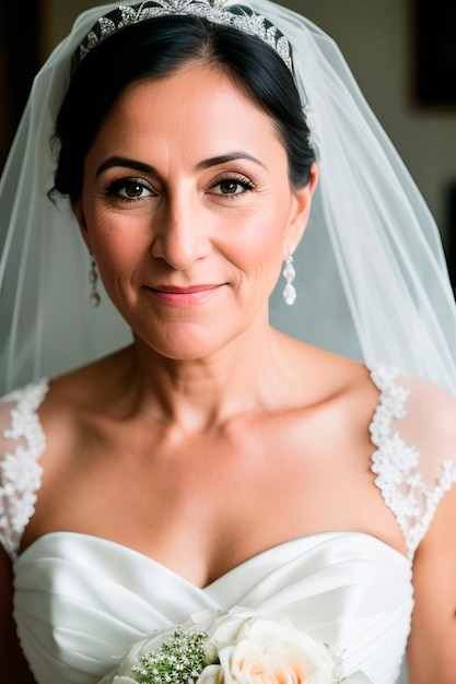 Foto sposa che sorride alla macchina fotografica