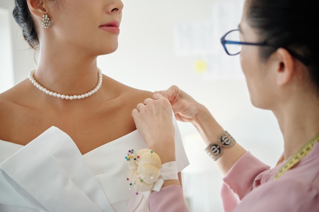 Bride Visiting Fashion Atelier