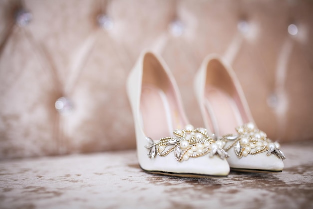 Bride wedding details wedding shoes