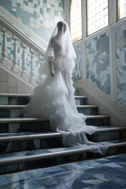 Bride in white dress