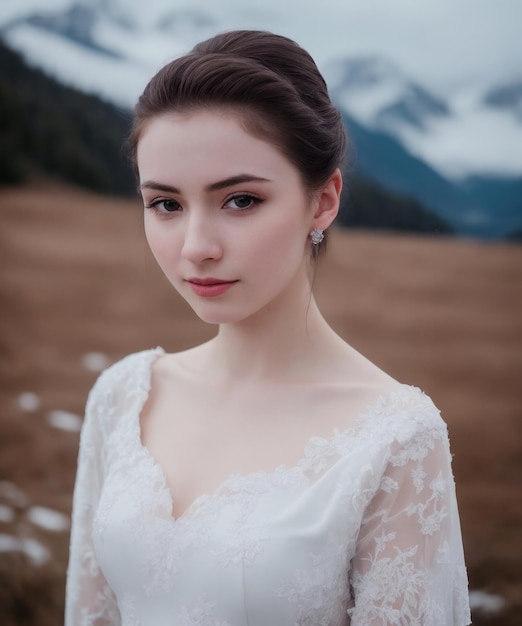 Bride in a white dress