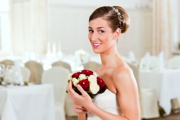 Bride with bridal bouquet