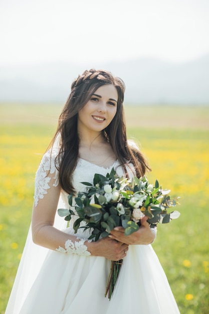 Bride with flowers