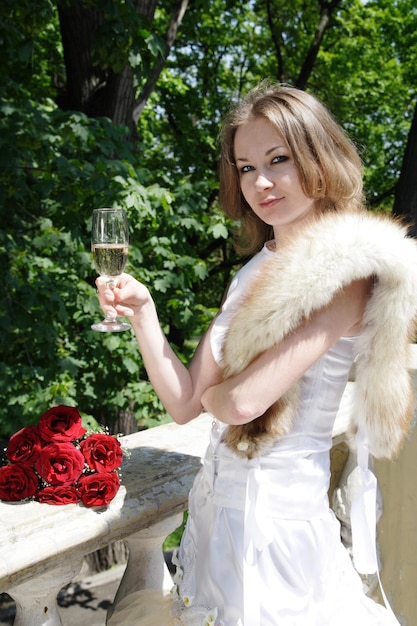 Bride with glass