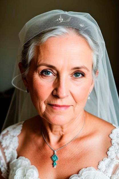 A bride with a veil on her head